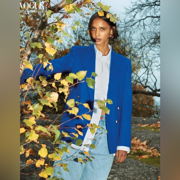 SAINT LAURENT RUNWAY Virgin wool cashmere royal-blue blazer jacket - Picture 2 of 6